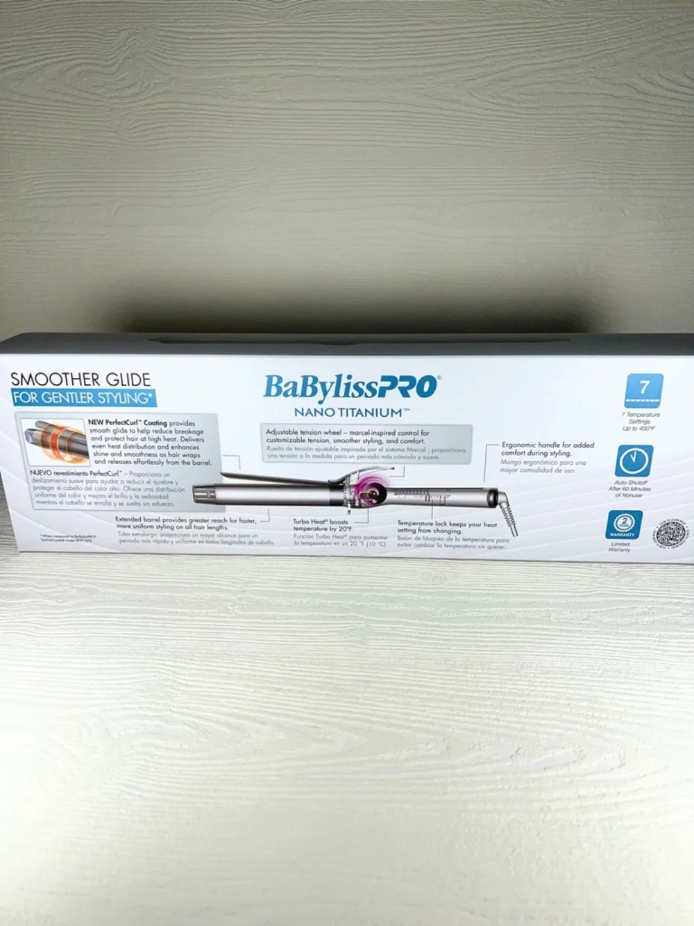 BaBylissPRO Nano Titanium PrecisionGrip 1 Inch Curling Iron